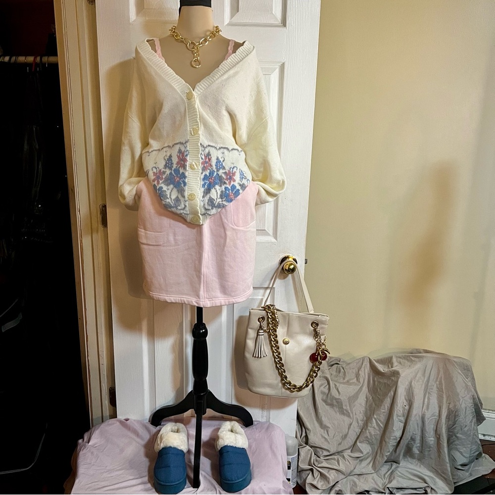 Vintage TARAZZIA‎ Sport Women’s Cotton Blend Baby Pink Mini Casual Sweat-Skirt L